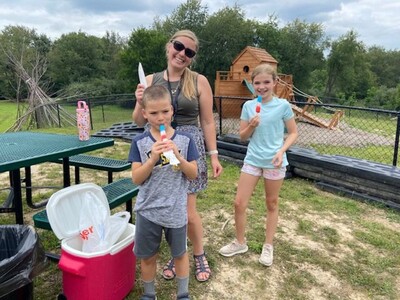 Families Enjoyed Popsicles With The New Principal at St. Andrew Catholic School