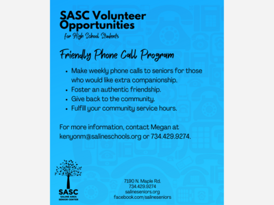 High School Student Volunteers Needed for Intergenerational Program at SASC