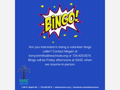 SASC looking for volunteers for bingo