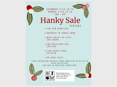 The Quilting Season - Vintage Hanky Sale