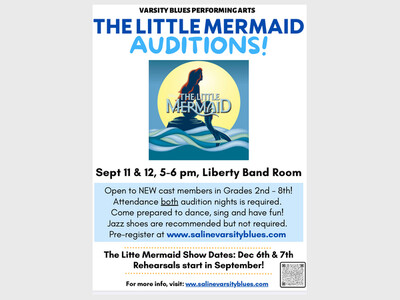 The Little Mermaid Audtions for 2nd through 8th graders. 