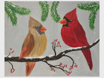 Painting pARTy - Cardinals in the Winter