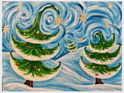 Painting pARTy Magical Christmas Trees