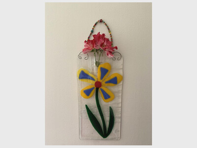  Hanging Glass Fused Pocket Vase