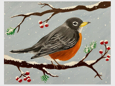 Painting pARTy American Robin or Snowman