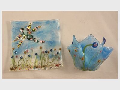 Decorative Plate or Vase Fused Glass