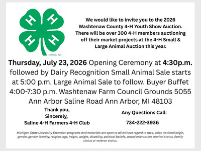4-H Youth Show Animal Auction
