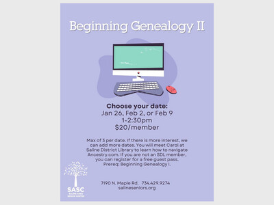 Beginning Genealogy II at SASC