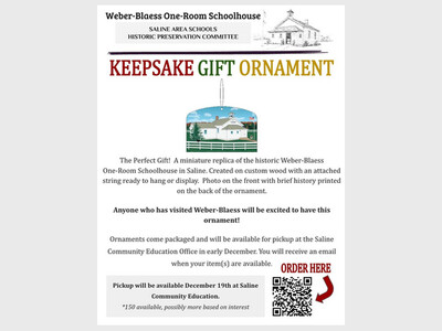 Keepsake Gift Ornaments from Saline Area Schools Historic Preservation Committee