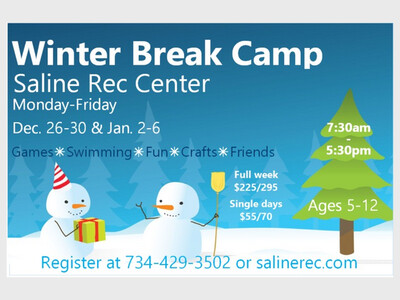 Winter Break Camps at Saline Rec Center