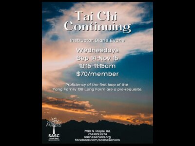 Tai Chi Continuing with Instructor Diane Evans at SASC