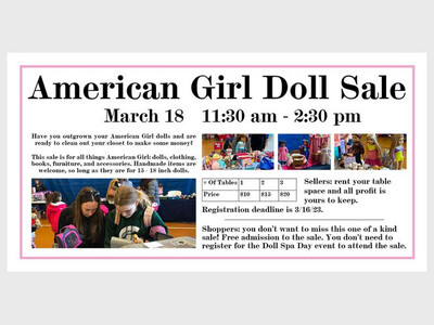 American Girl Doll Sale at Saline Rec
