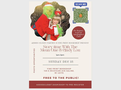 Story Time with The Mean One and Cindy Lou at the Fine Print Bookshop