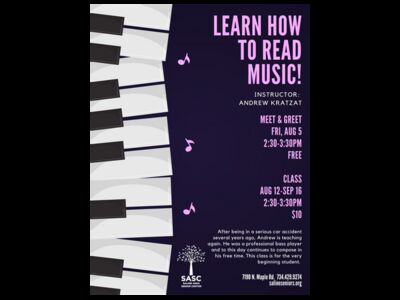 Learn to Read Music with Andrew Kratzat at SASC