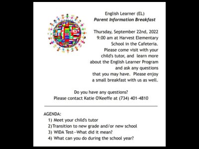 English Learner Parent Info Breakfast