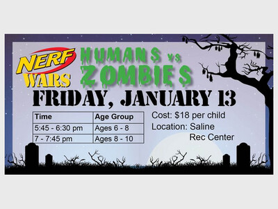 Nerf Wars: Humans vs. Zombies at Saline Rec