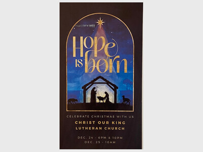 Christmas Eve and Christmas Day Worship Services at Christ Our King Lutheran Church