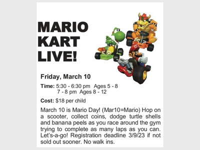 Mario Kart Live! at Saline Rec Center