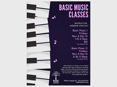 Basic Music Classes with Instructor Andrew Kratzat at SASC
