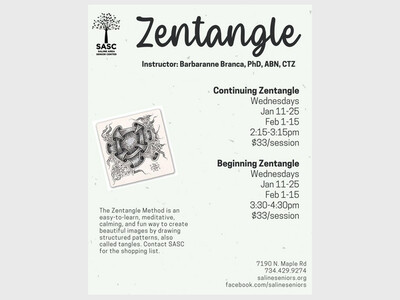 Zentangle with Instructor Barbaranne Branca, PhD, at SASC