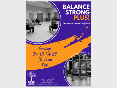 CANCELED! Balance Strong Plus! with Instructor Amy Leighton at SASC