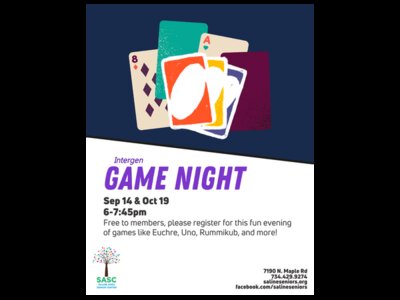CANCELED: Intergen Game Night at SASC
